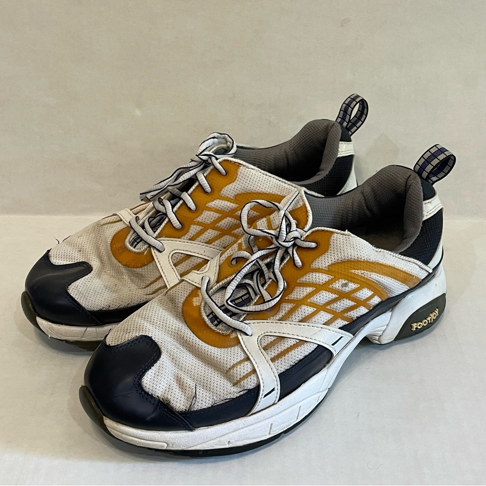 FootJoy FJ Golf Shoes Sneakers Cleats Gold White Men’s Sz  8.5 (Model 56749)